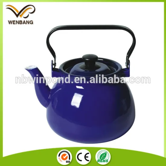 deep bule kitchen cooking ware, enamel water pots, durable water kettle