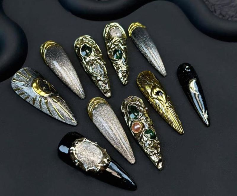 **Black Gold Gemstone Moon**