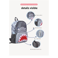 Shark shaped outdoor lightweight backpack for children's backpack Cute Animal Schoolbag Waterproof Backpack for Baby Boys Girls