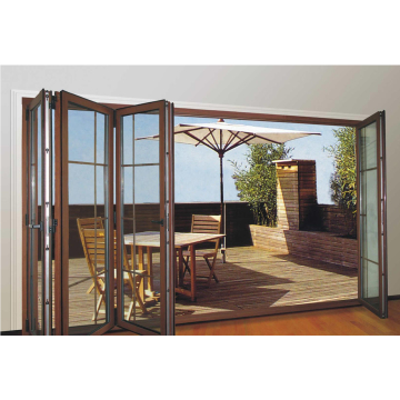Modern Aluminum Folding Door Frames with Glass Panels in Pakistan