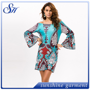 Custom Women's Fresh Milk Silk Dress Summer Beach Dress Printed Dress