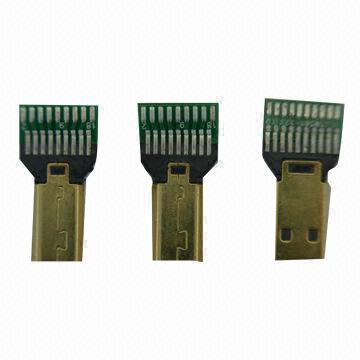 HDMI 19-pin D-type Steel connector with PCB, for HDMI Cable/Transmission of Data