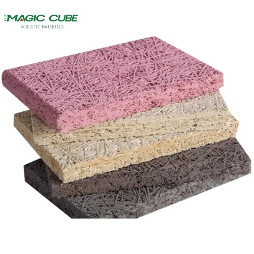 Building material sound absorption wood wool panel