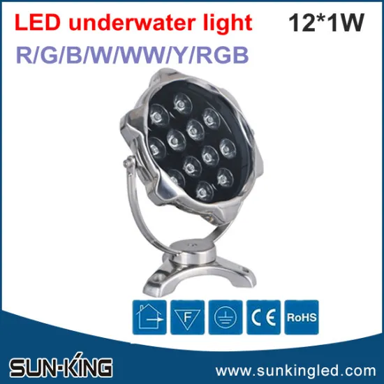 Contemporary fashionable DMX512 control 12V/24V 12 watts underwater led pool lighting RGB