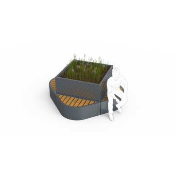 Geometric garden seating area
