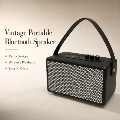 Black Leather Wireless Speaker