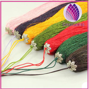 High quality long decorative tassels with metal cap