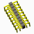 Encabezado de pin de 2.54 mm ángulo de doble fila C Tipo