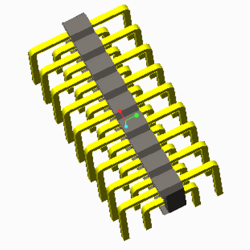 En-tête de broche de 2,54 mm Angle de ligne à deux rangs C