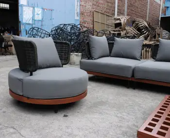 Modern Waterproof Teak Wood Furniture with Cushions for Outdoor Spaces