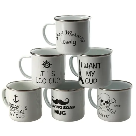 High Quality White Color Camping Mug Promotion Gift Enamel Coffee Mug