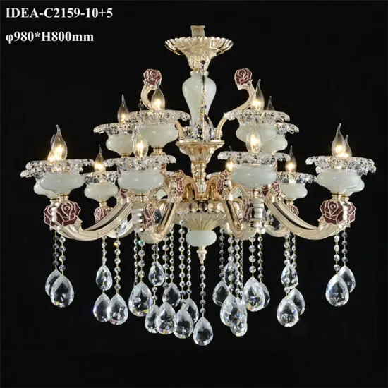 brass copper chandelier crystal baccarat lighting