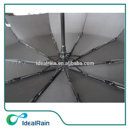 black automatic windproof totes umbrella with J hook handle