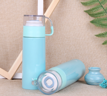 Stainless Steel Vacuum Flask Transparent Cover with Handle