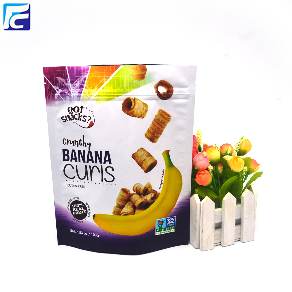 Matte Foil Snack Pouch For Banana Chips