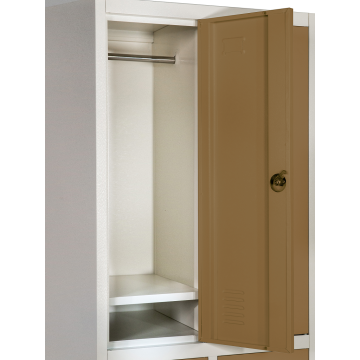 4 Locker Storage Cabinet with Shelves Brown