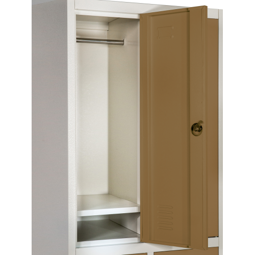 4 Locker Storage Cabinet with Shelves Brown