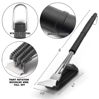 BBQ Cleaning Brush Grill Grate Cleaner for Gas Infrared Charcoal Porcelain Grills