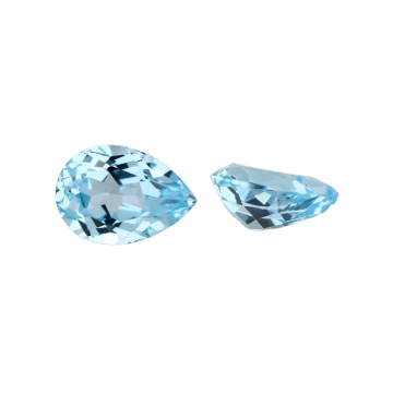Regenerated Aquamarine Water Drop Ring for Laboratory Cultivation