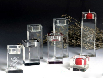 crystal glass candle holder