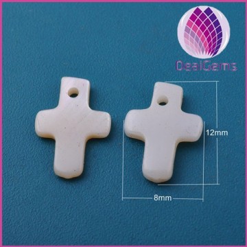 Nature shell plated cross charm