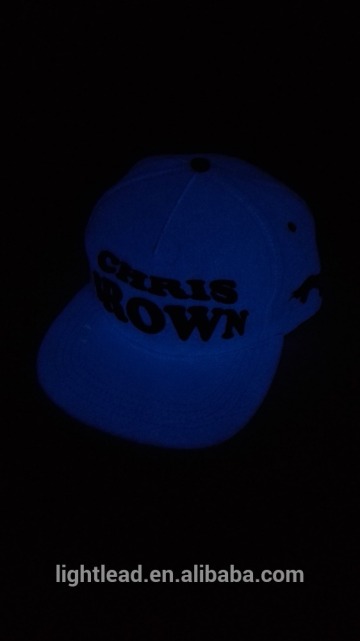 glow hat, glow snapback cap, glow baseball cap, night glow hiphop cap, fluorescent peaked cap