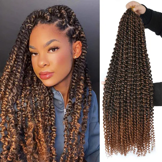 Passion Twist Hair Water Wave African Fashion Synthetic Kinky Crochet Braiding Hair Extension Passion Twist Crochet Hair