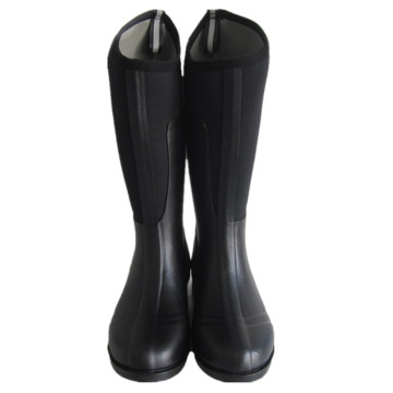 Black Neoprene Riding Boots