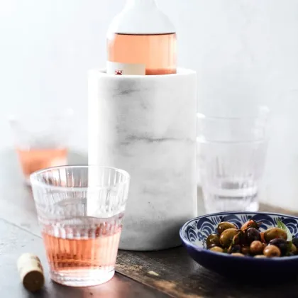 Marble Wine Accessories: Chiller Coolers, Buckets, and Utensil Holders for White Marble Design