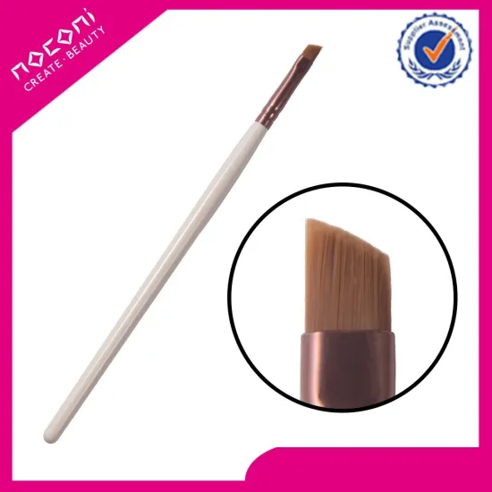 Noconi Costom Nylon Hair Aluminum Ferrule Angular Eyebrow Single Makeup Brush