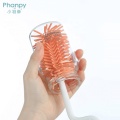 Silicone Milk Bottle&Nipple Brush Set-Orange