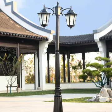 Antique Cast Iron Street Lamp Post for Outdoor Decoration LED Garden Pole Light