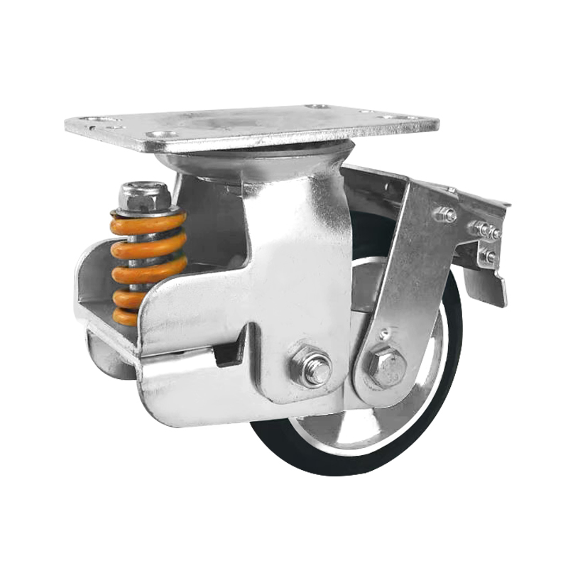 Spring Loaded Rubber Galvanized Caster Wheels, High Quality Spring ...