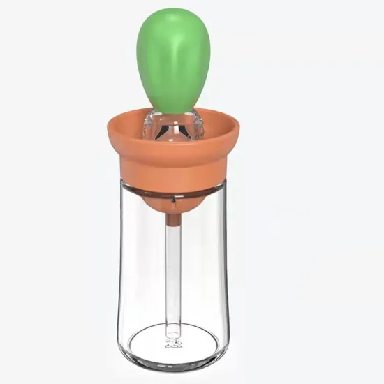 2-in-1 Glass Oil Bottle with Silicone BBQ Brush Lid: Perfect for Grilling, Baking, and Hot Air Fryer