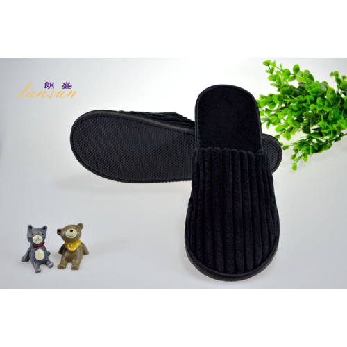 Black Coral Fleece Slipper Disposable Plush Hotel Slipper