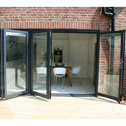 Aluminum Bifold Door Custom aluminum glass sliding folding doors Supplier