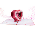 Biglietto di San Valentino pop-up 3D con cuore rosso