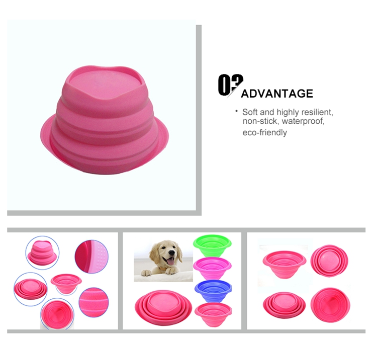 Food Grade Foldable Portable Silicone Pet Basin