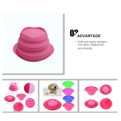 Food Grade Foldable Portable Silicone Pet Basin