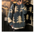 Mens Vintage Graphic Print Knit Sweater