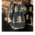 Mens Vintage Graphic Print Knit tröja