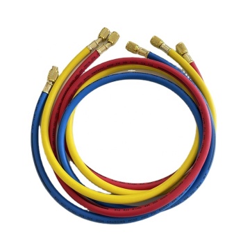 R410/R22/R134 Refrigerant Charging Hose with Ball Valve Fitting and Manifold Gauge - 3 Colors Air Conditioner Accessory