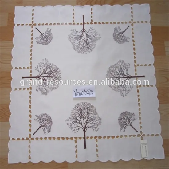 Hand embroidered linen tablecloths