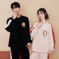 couples long sleeve thick warm pajamas