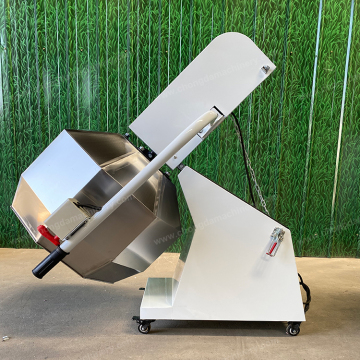 Automatic Chips Snack Seasoning Machine / Double Drum Tumbler Flavoring Coating Machine