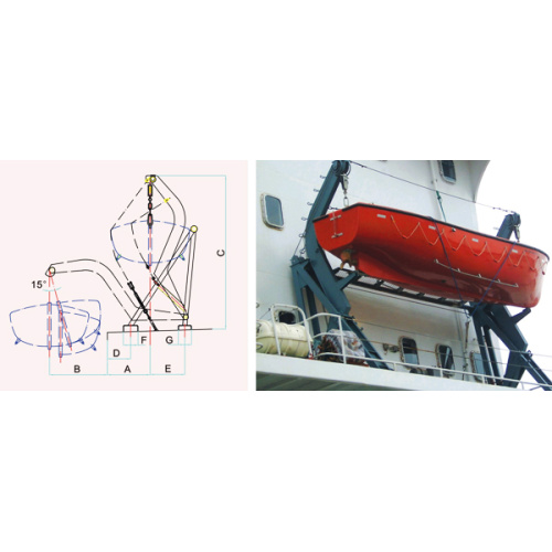 T TYPE GRAVITY LUFFING ARM DAVIT