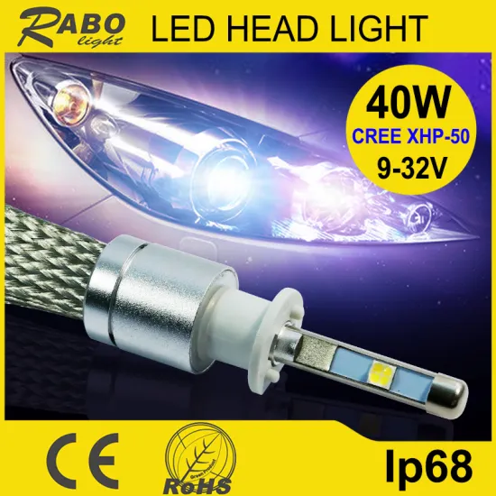 Electric car accessories leds lighting headlights led 6000k 40w auto led headlight