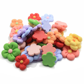 100Pcs Mix Colors Flower Flatback Resin Cabochons Scrapbook Craft DIY Embellishments Decor Headwear Accessories