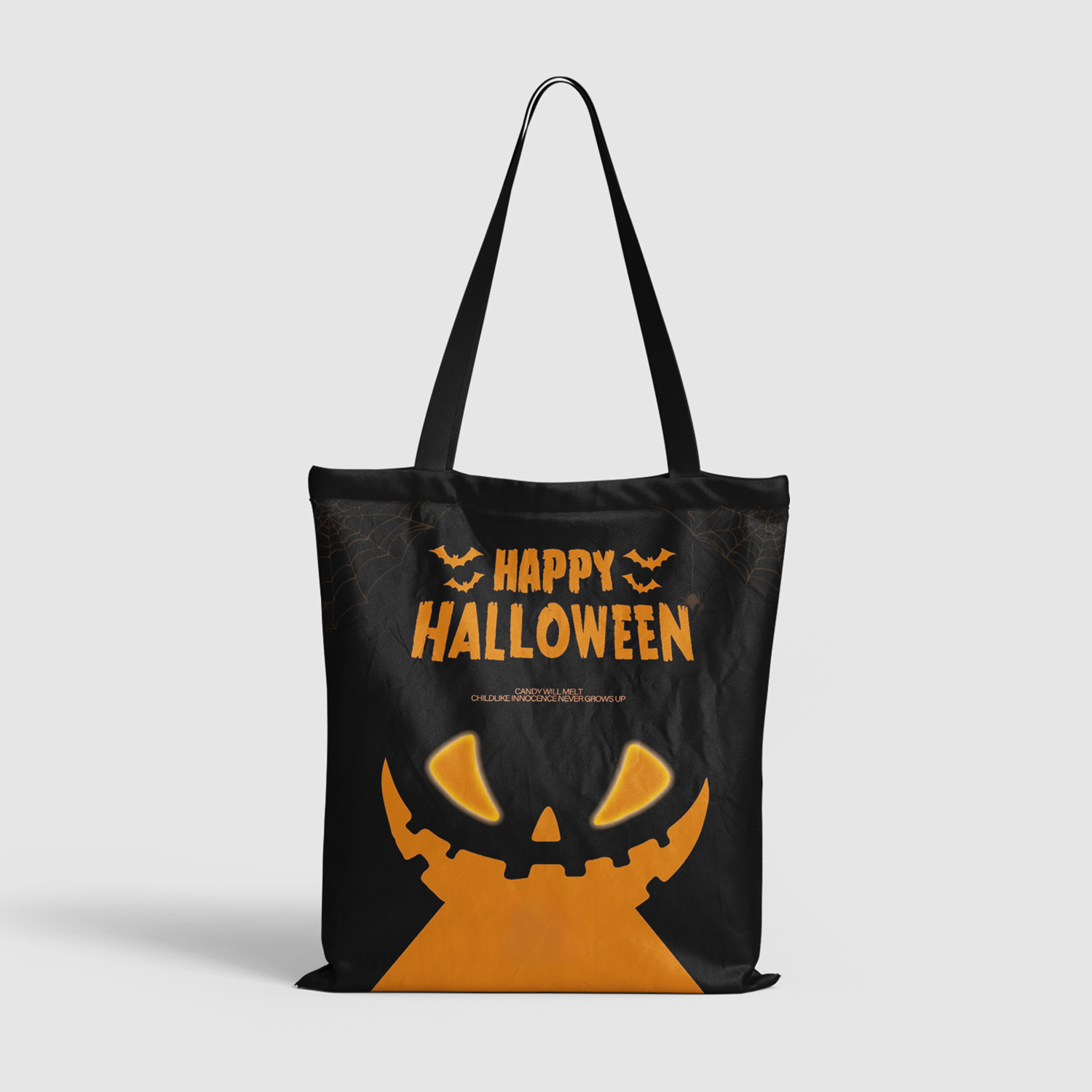 Wicked Grin Pumpkin Canvas Tote Bag