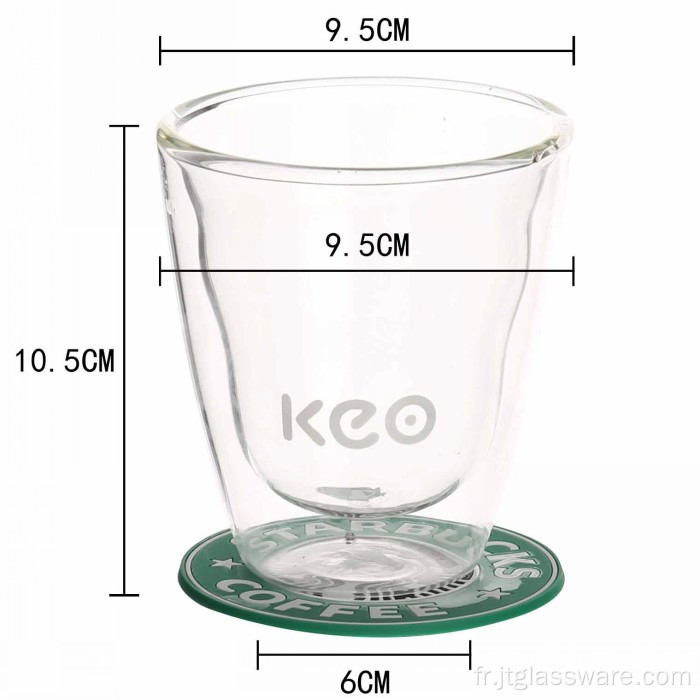 Tasses de 320 ml avec deux verres muraux